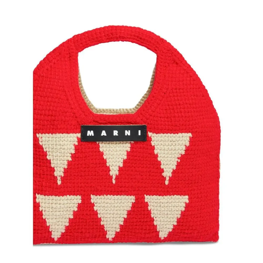 Marni Red and Cream Crochet Crossbody Bag - Picture 4 of 4